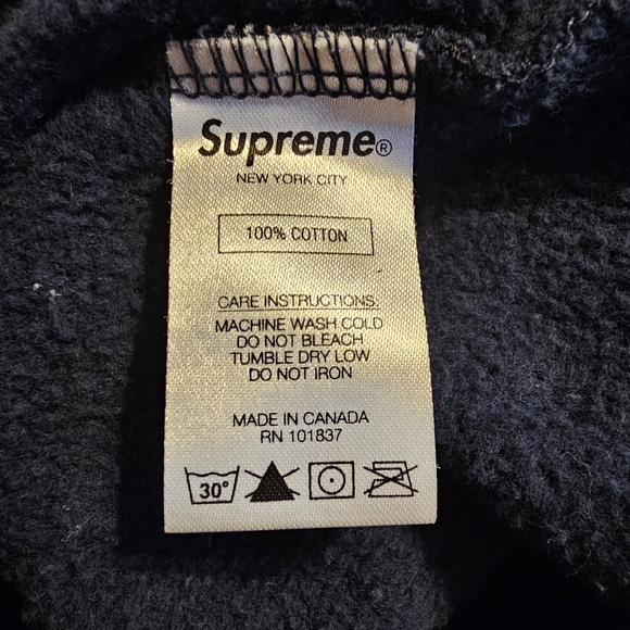 Supreme Navy Blue Logo Sweatshirt - Picture 4 of 5